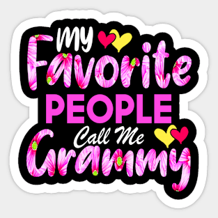 My Favorite People Call Me Grammy Cute Pink Floral Mother's Day Sticker